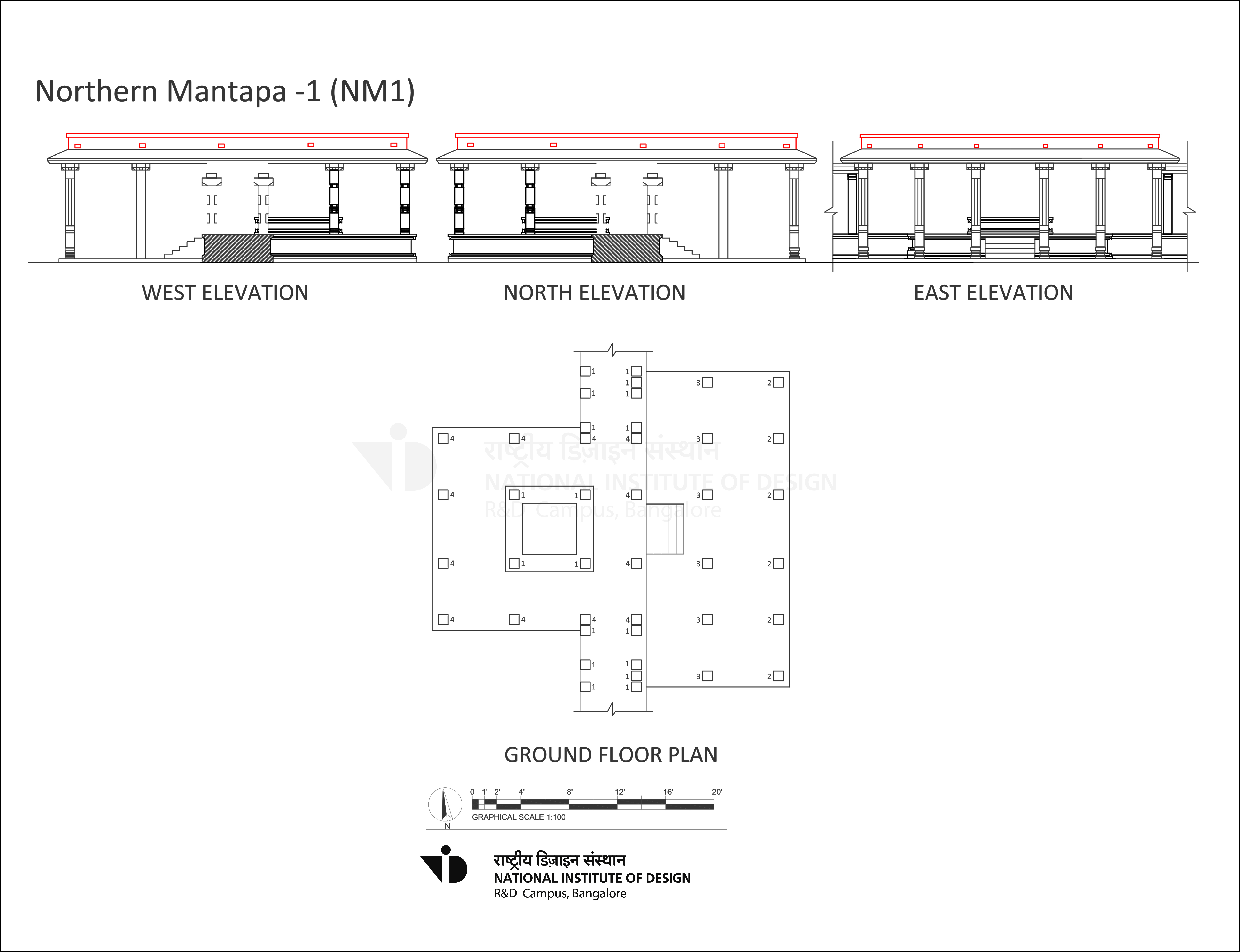 Krishna Temple Drawing NM1